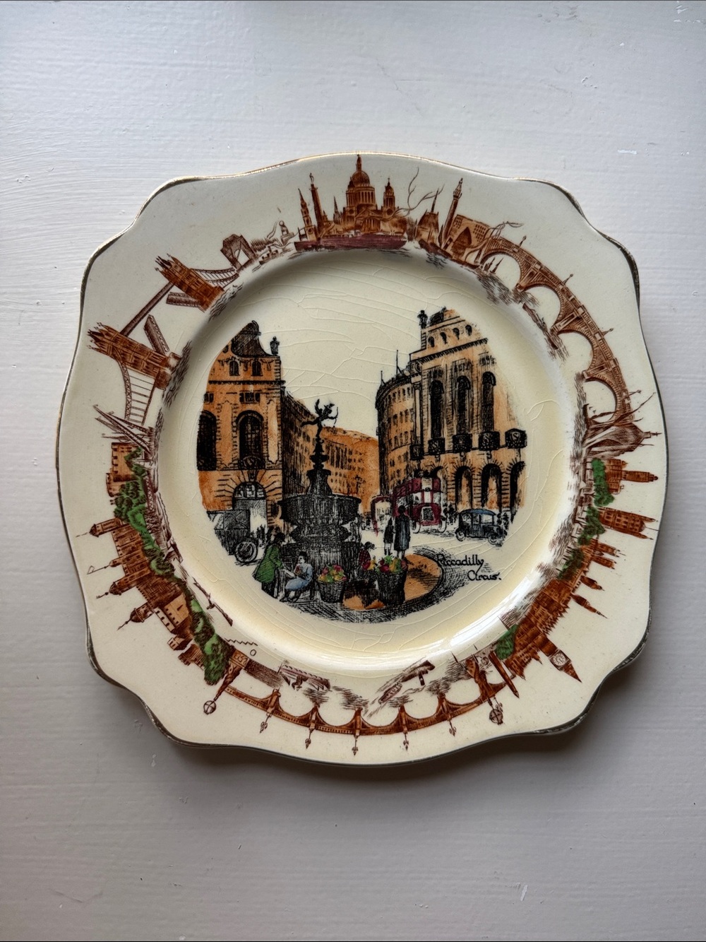 Piccadilly Circus by A.J. Wilkinson Ltd. - Vintage Collectible Plate